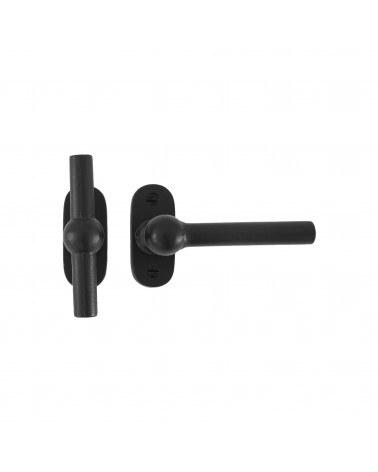 Poignée de porte + poignée verticale rouille en fer BECDF -  poignée design