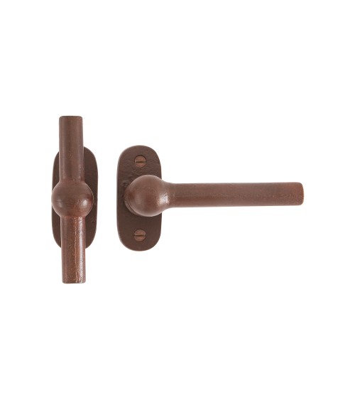 Poignée de porte + poignée verticale rouille en fer BECDF -  poignée design
