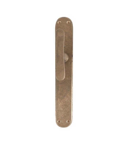 Poignée de porte bronze brut sur plaque longitudinale originale PHTT 40 -  poignée design