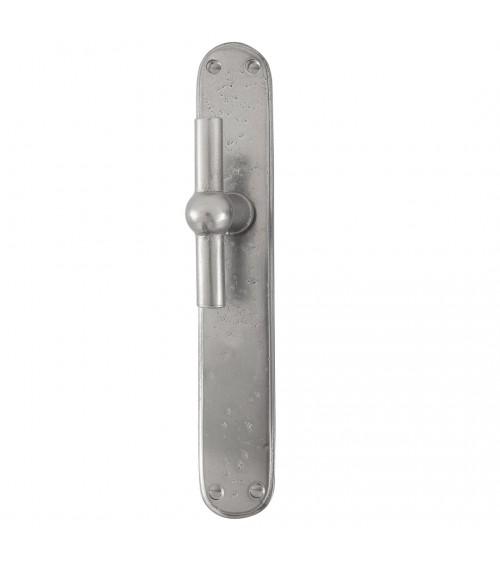 Poignée de porte chromé verticale sur plaque en fer BECDF -  poignée design