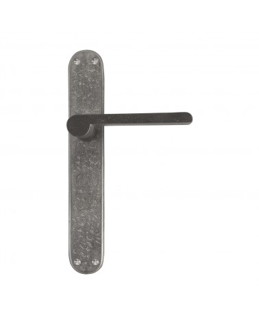 Poignée de porte chrome brossé sur plaque en bronze 1928 -  poignée design