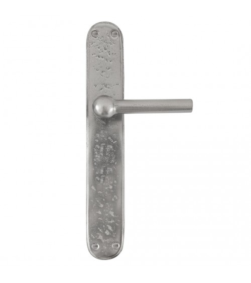 Poignée de porte chromé sur plaque en fer BECDF -  poignée design