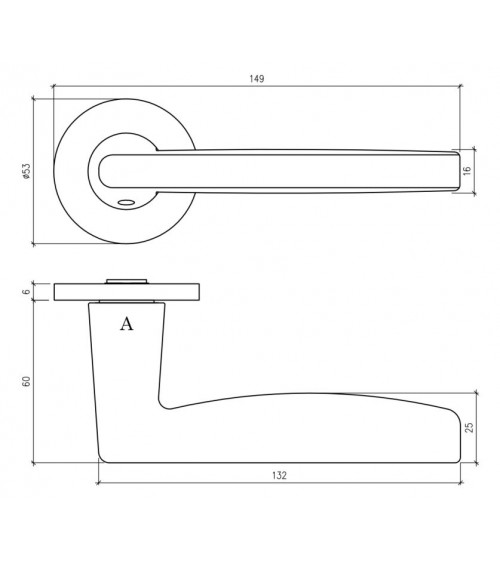 Poignée de porte chrome poli LUNA poignée design
