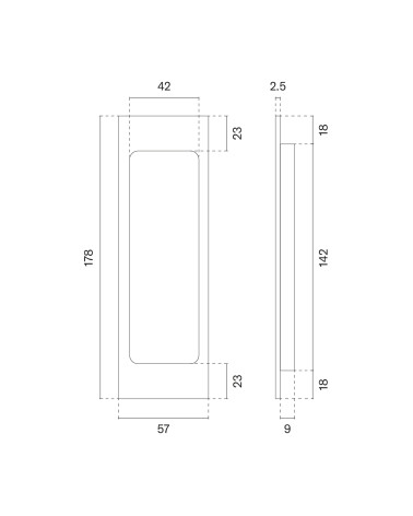 Poignée de porte coulissante APRILE HD 240 avec dimensions
