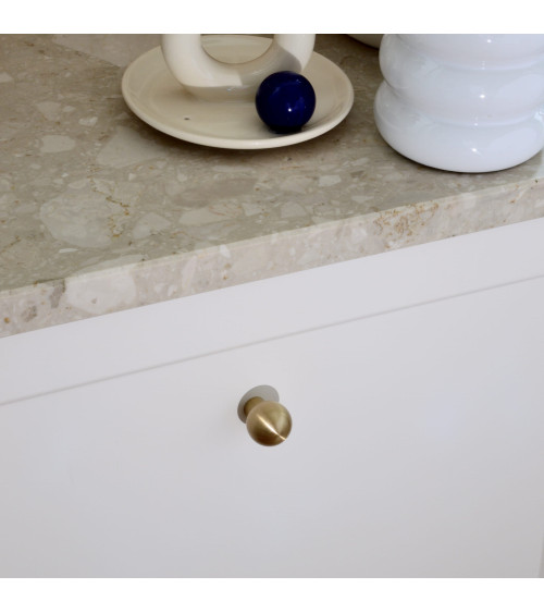 Bouton de meuble en laiton Boule poignée design