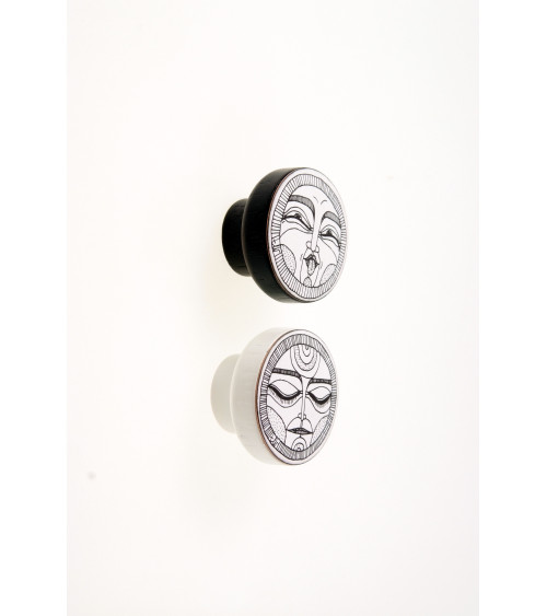 Bouton de meuble FACES Noir & Blanc