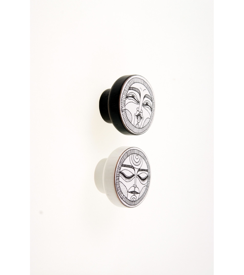 Bouton de meuble FACES Noir & Blanc