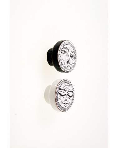 Bouton de meuble FACES Noir & Blanc