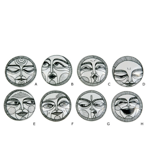 Bouton de meuble FACES Noir & Blanc