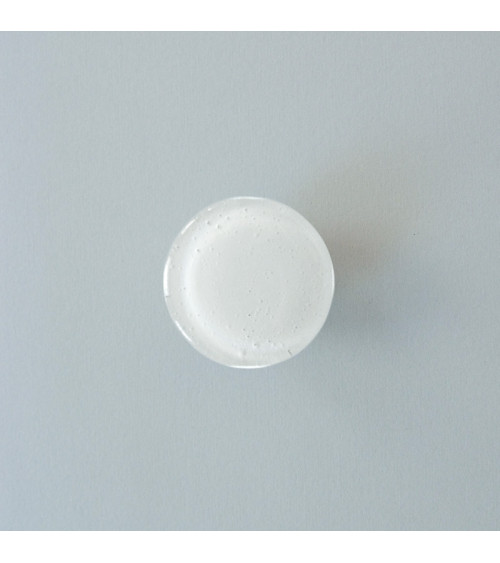Bouton de meuble en verre blanc