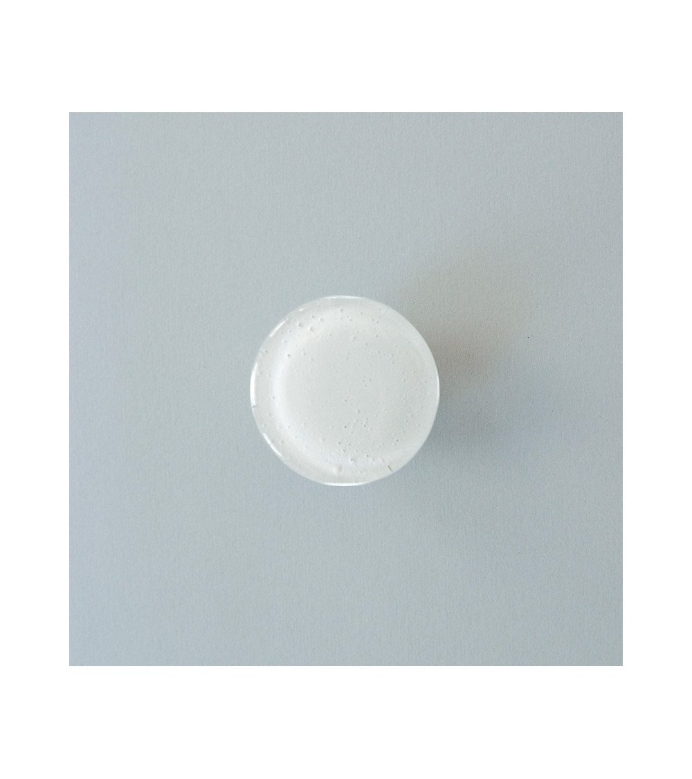 Bouton de meuble en verre blanc