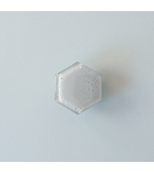 Bouton de meuble en verre gris