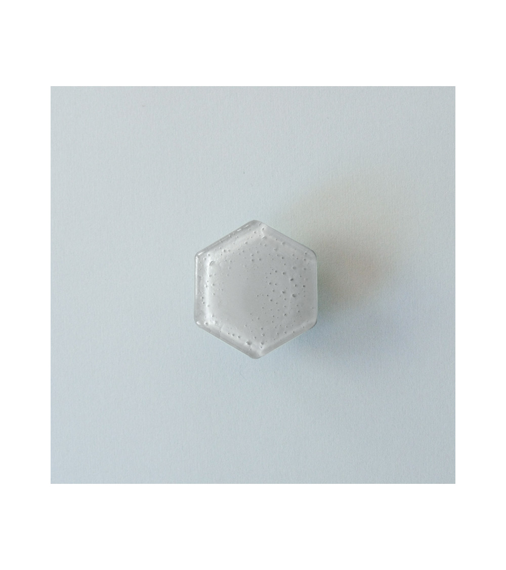 Bouton de meuble en verre gris