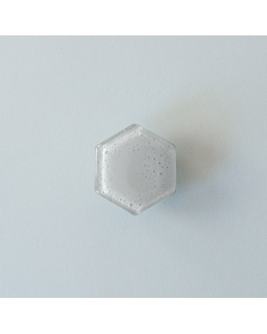 Bouton de meuble en verre gris