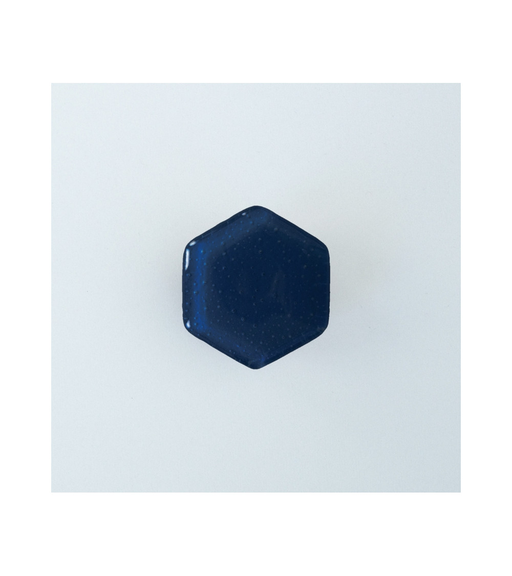 Bouton de meuble en verre bleu nuit