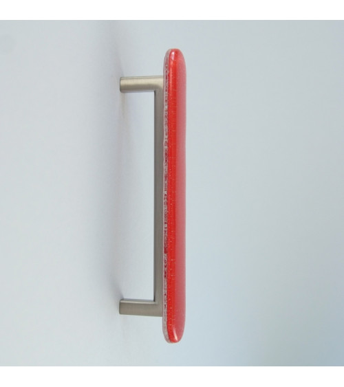Bouton de meuble en verre de couleur rouge