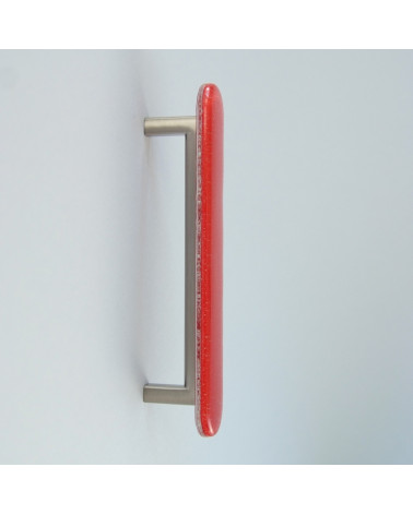 Bouton de meuble en verre de couleur rouge