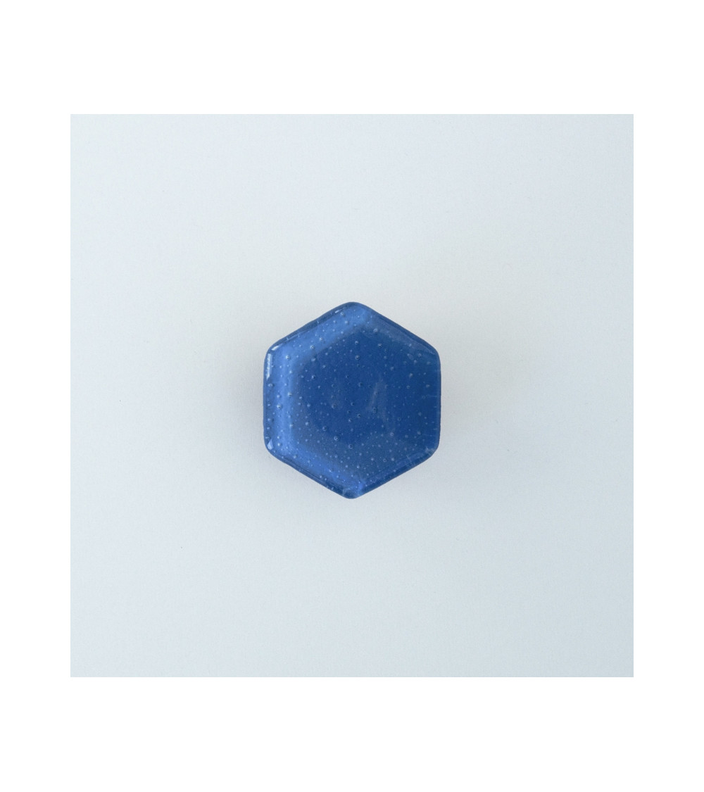 Bouton de meuble en verre bleu indigo