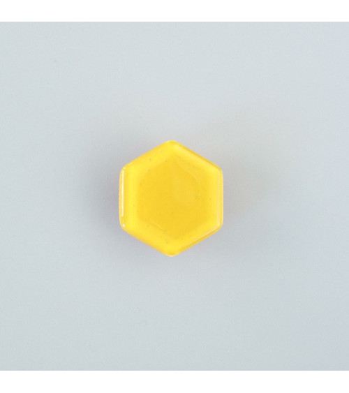 Bouton de meuble en verre jaune