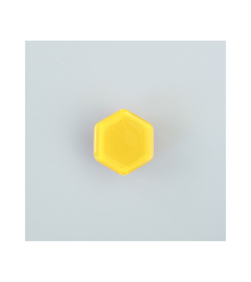 Bouton de meuble en verre jaune