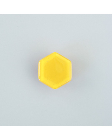 Bouton de meuble en verre jaune