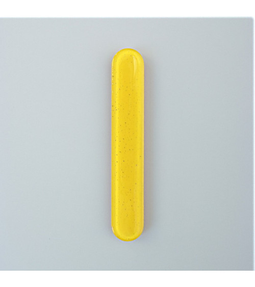 Bouton de meuble en verre jaune
