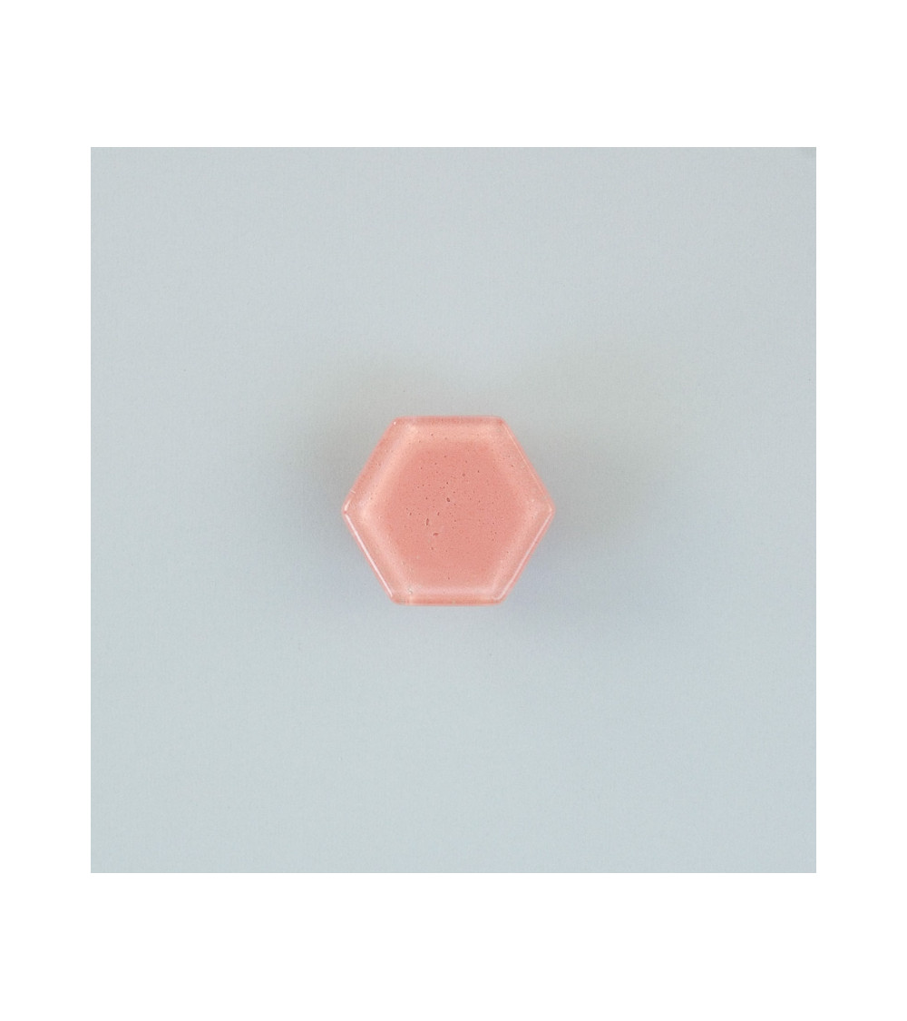 Bouton de meuble en verre rose