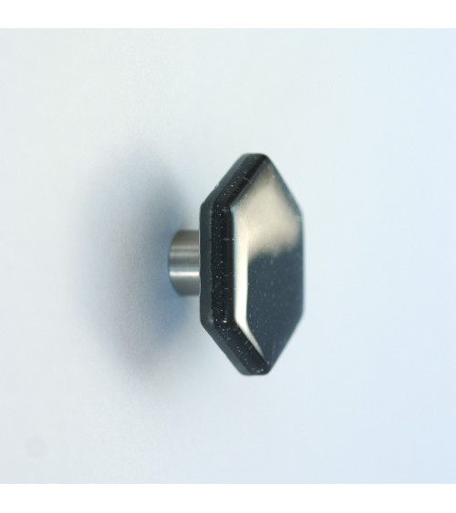 Bouton de meuble en verre noir
