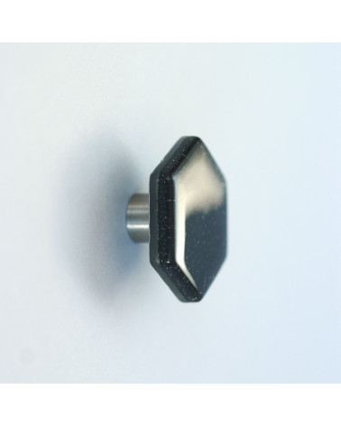 Bouton de meuble en verre noir