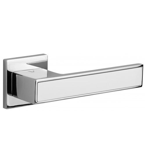 Poignée de porte bicolore chrome/blanche TOTAL poignée design