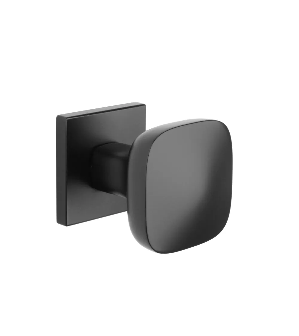 Bouton de porte noire KIAMA carré -  poignée design