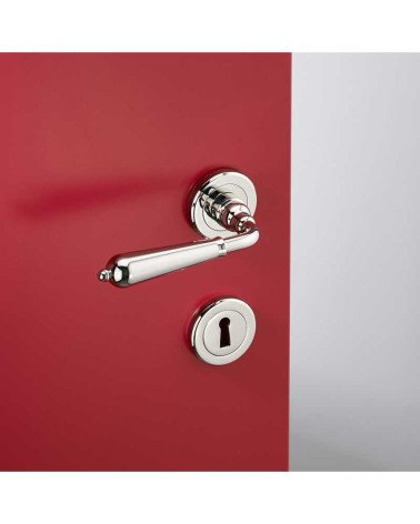 Ensemble béquille de porte moderne en laiton sur rosace ronde