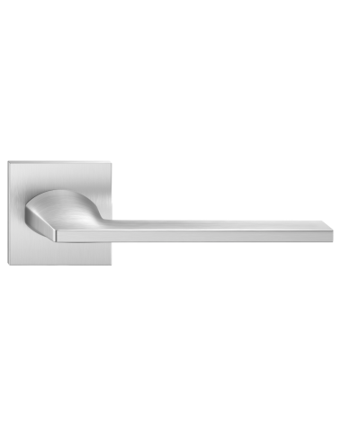 Poignée de porte chrome satiné Harmony poignée design vue de face