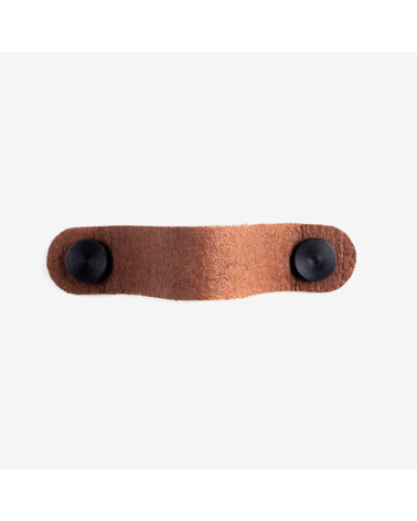 Poignée de meuble en cuir naturel couleur Brun/Noire