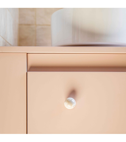 Bouton de meuble en bois de hêtre Gris poignée design