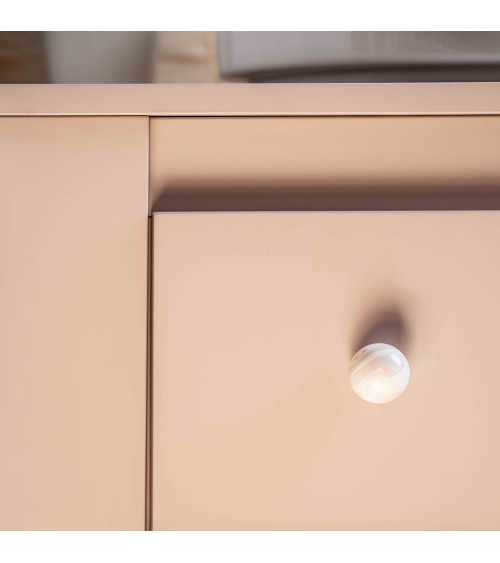 Bouton de meuble en bois de hêtre Rose taupe poignée design