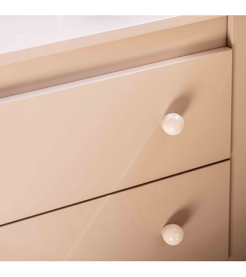 Bouton de meuble en bois de hêtre Rose taupe poignée design