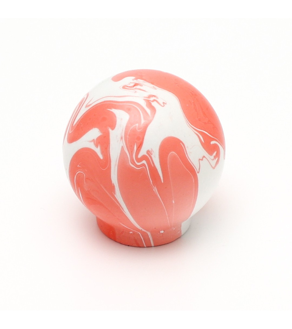 Bouton de meuble en bois de Hêtre Rouge cerise -  poignée design