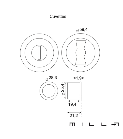 Poignée pour porte coulissante chrome poli avec bec de canne poignée design