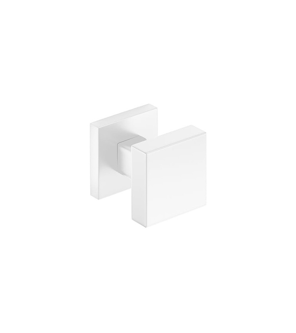 Bouton de porte blanc AEGIS carrée -  poignée design
