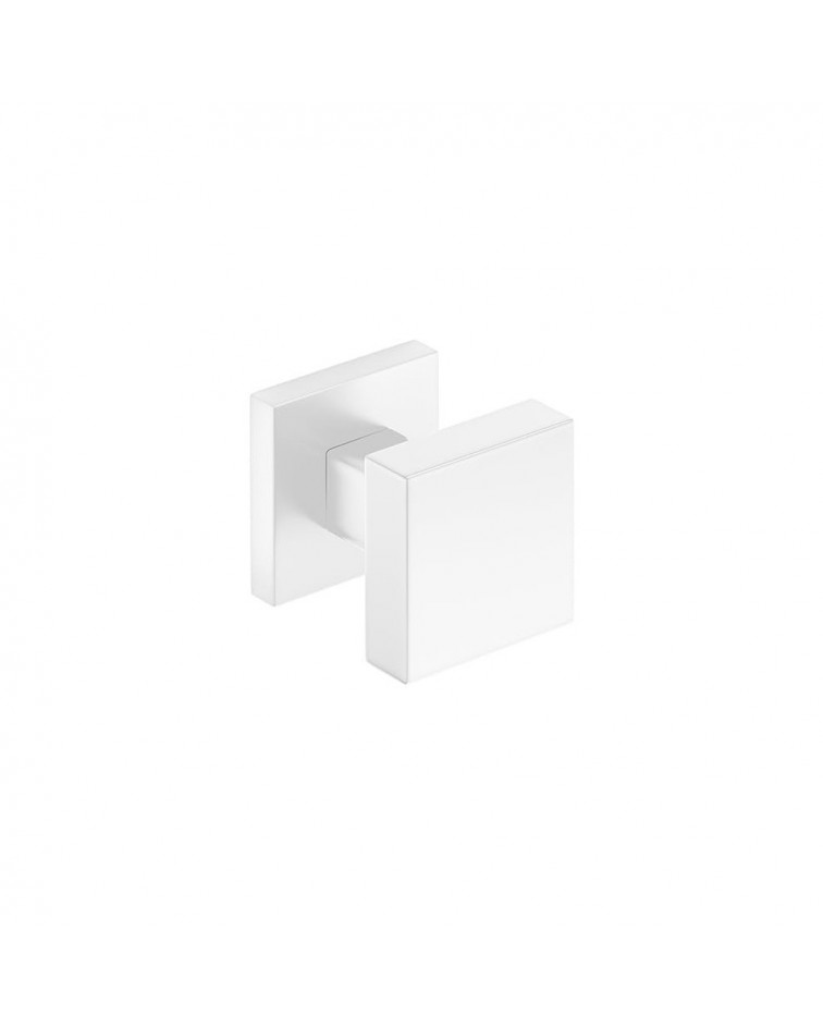 Bouton de porte blanc AEGIS carrée -  poignée design
