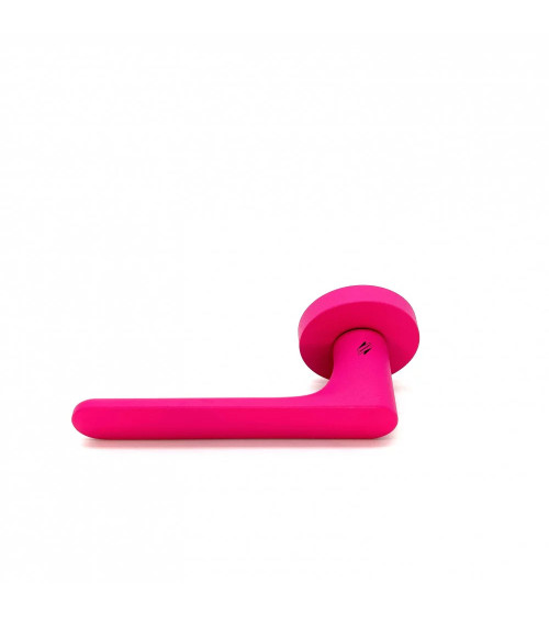 Poignée de porte de couleur Rose Framboise - Moon One Ronde