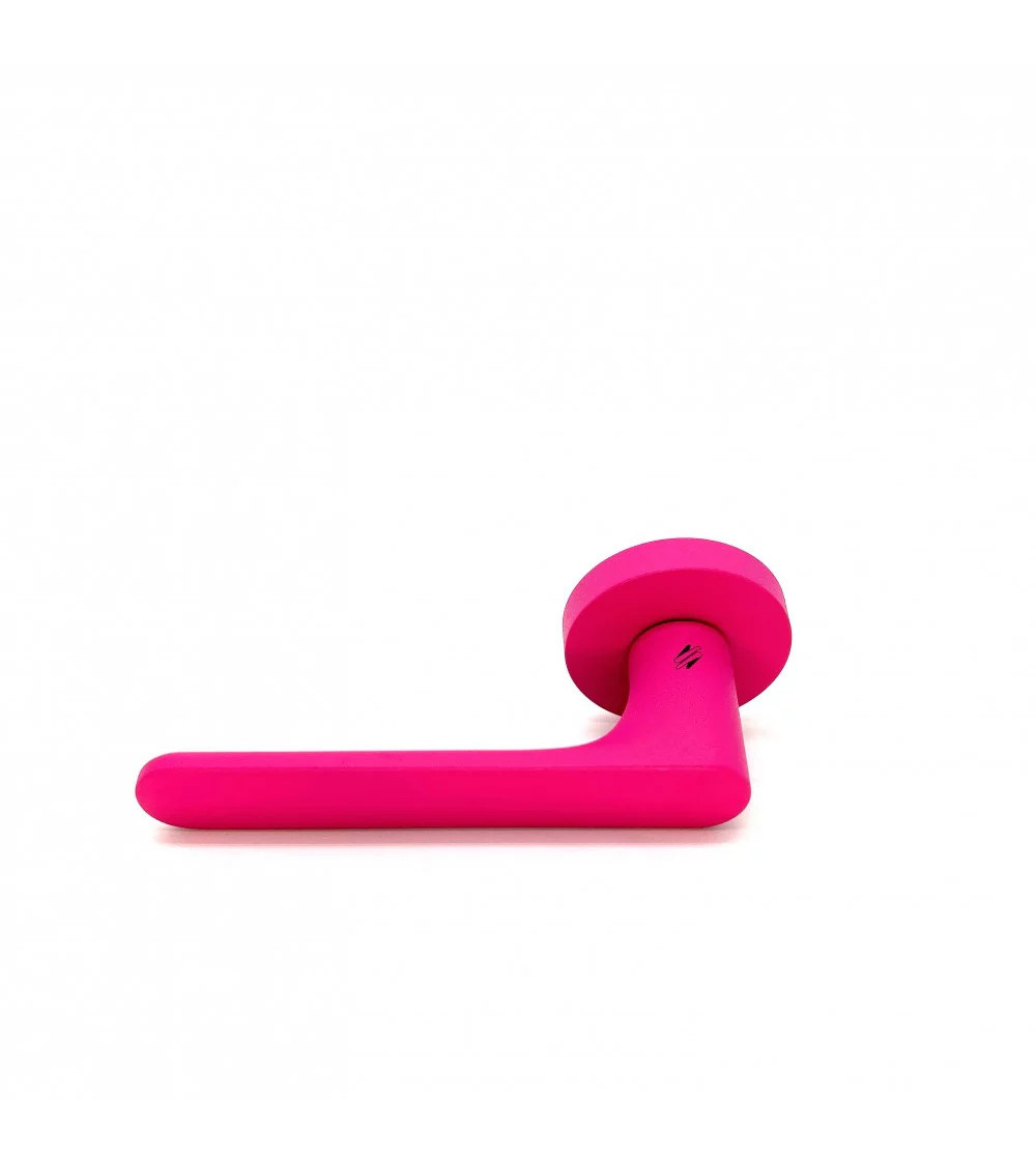 Poignée de porte de couleur Rose Framboise - Moon One Ronde
