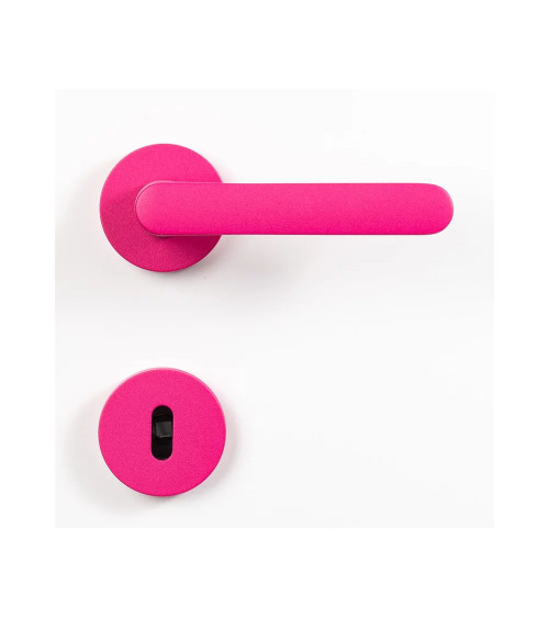 Poignée de porte de couleur Rose Framboise - Moon One Ronde