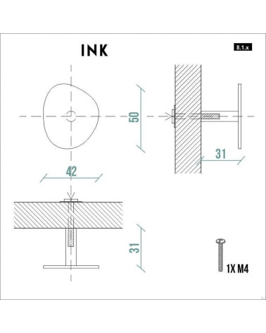 Bouton de meuble INK Noire