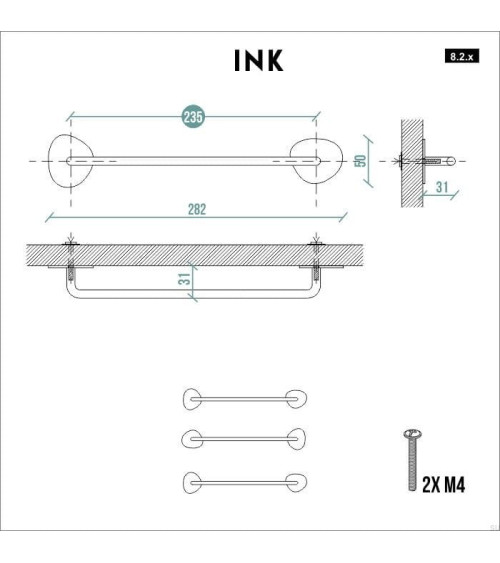 Poignée de meuble en acier INK Blanc
