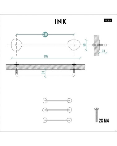 Poignée de meuble en acier INK Blanc