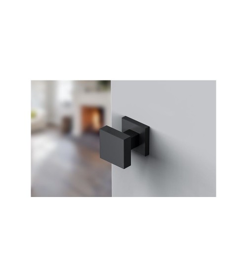 Bouton de porte noir AEGIS carrée -  poignée design