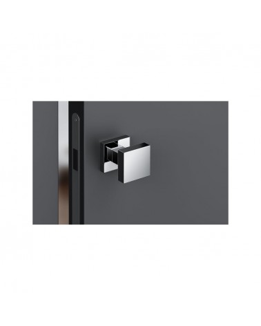 Bouton de porte chrome poli AEGIS carrée -  poignée design