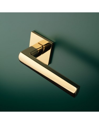 Poignée de porte HOSTA quincaillerie design couleur 3 montée sur une porte